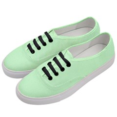    Classic Mint Green & White Herringbone Pattern Women s Classic Low Top Sneakers by PodArtist