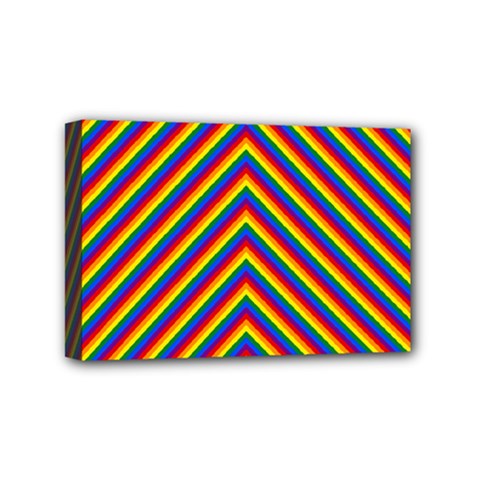 Gay Pride Flag Rainbow Chevron Stripe Mini Canvas 6  X 4  by PodArtist