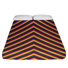 Gay Pride Flag Rainbow Chevron Stripe Fitted Sheet (king Size)