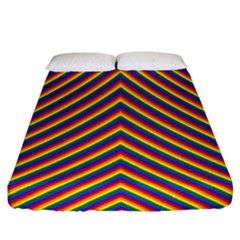 Gay Pride Flag Rainbow Chevron Stripe Fitted Sheet (california King Size) by PodArtist