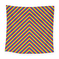 Gay Pride Flag Rainbow Chevron Stripe Square Tapestry (large) by PodArtist