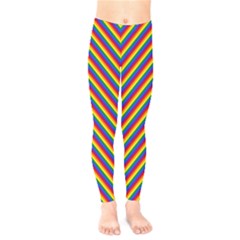Gay Pride Flag Rainbow Chevron Stripe Kids  Legging by PodArtist
