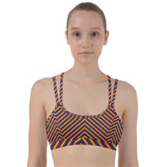 Gay Pride Flag Rainbow Chevron Stripe Line Them Up Sports Bra by PodArtist