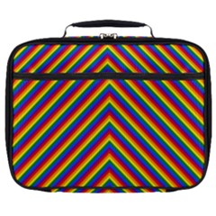 Gay Pride Flag Rainbow Chevron Stripe Full Print Lunch Bag by PodArtist
