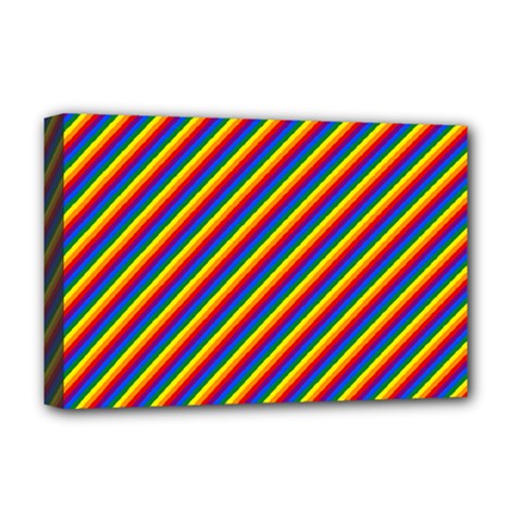 Gay Pride Flag Candy Cane Diagonal Stripe Deluxe Canvas 18  X 12   by PodArtist