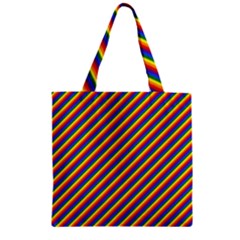 Gay Pride Flag Candy Cane Diagonal Stripe Zipper Grocery Tote Bag by PodArtist