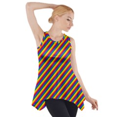 Gay Pride Flag Candy Cane Diagonal Stripe Side Drop Tank Tunic by PodArtist