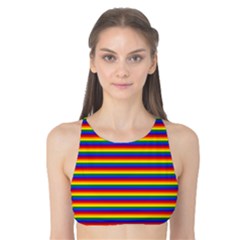 Horizontal Gay Pride Rainbow Flag Pin Stripes Tank Bikini Top by PodArtist