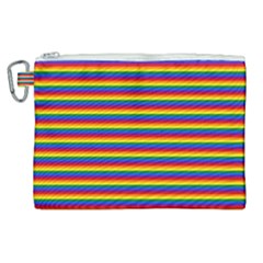Horizontal Gay Pride Rainbow Flag Pin Stripes Canvas Cosmetic Bag (xl)