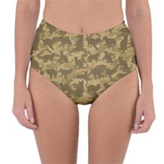 Operation Desert Cat Camouflage Catmouflage Reversible High-waist Bikini Bottoms by PodArtist