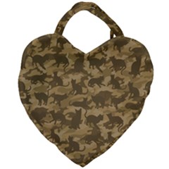 Operation Desert Cat Camouflage Catmouflage Giant Heart Shaped Tote by PodArtist