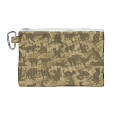 Operation Desert Cat Camouflage Catmouflage Canvas Cosmetic Bag (large) by PodArtist
