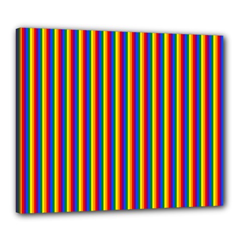 Vertical Gay Pride Rainbow Flag Pin Stripes Canvas 24  x 20 