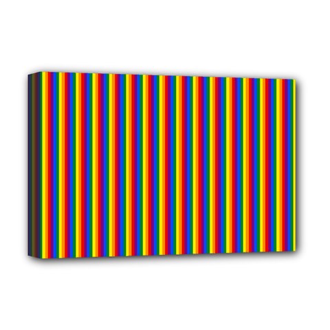 Vertical Gay Pride Rainbow Flag Pin Stripes Deluxe Canvas 18  x 12  