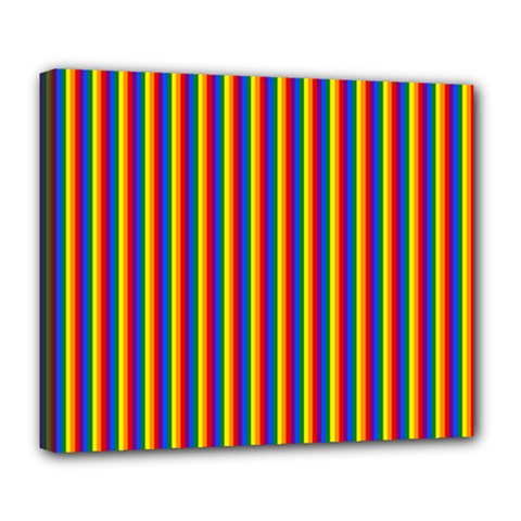 Vertical Gay Pride Rainbow Flag Pin Stripes Deluxe Canvas 24  x 20  