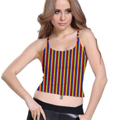 Vertical Gay Pride Rainbow Flag Pin Stripes Spaghetti Strap Bra Top