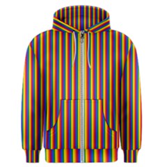 Vertical Gay Pride Rainbow Flag Pin Stripes Men s Zipper Hoodie