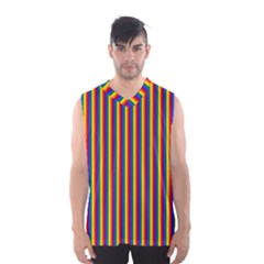 Vertical Gay Pride Rainbow Flag Pin Stripes Men s Basketball Tank Top