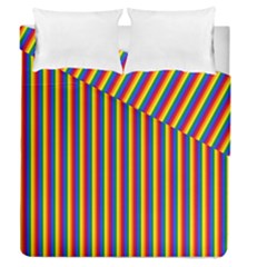 Vertical Gay Pride Rainbow Flag Pin Stripes Duvet Cover Double Side (Queen Size)
