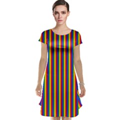 Vertical Gay Pride Rainbow Flag Pin Stripes Cap Sleeve Nightdress by PodArtist