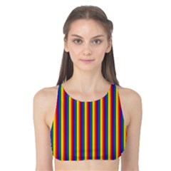 Vertical Gay Pride Rainbow Flag Pin Stripes Tank Bikini Top