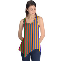 Vertical Gay Pride Rainbow Flag Pin Stripes Sleeveless Tunic