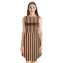 Vertical Gay Pride Rainbow Flag Pin Stripes Sleeveless Chiffon Dress   View1