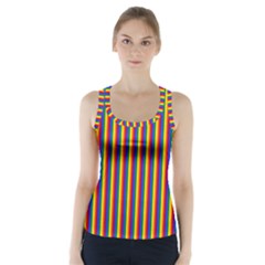 Vertical Gay Pride Rainbow Flag Pin Stripes Racer Back Sports Top