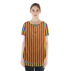 Vertical Gay Pride Rainbow Flag Pin Stripes Skirt Hem Sports Top