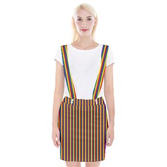 Vertical Gay Pride Rainbow Flag Pin Stripes Braces Suspender Skirt by PodArtist