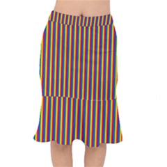 Vertical Gay Pride Rainbow Flag Pin Stripes Mermaid Skirt