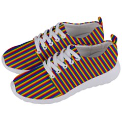 Vertical Gay Pride Rainbow Flag Pin Stripes Men s Lightweight Sports Shoes by PodArtist