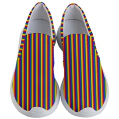 Vertical Gay Pride Rainbow Flag Pin Stripes Women s Lightweight Slip Ons