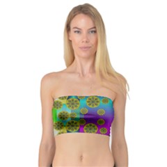Celtic Mosaic With Wonderful Flowers Bandeau Top by pepitasart