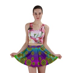 Celtic Mosaic With Wonderful Flowers Mini Skirt by pepitasart