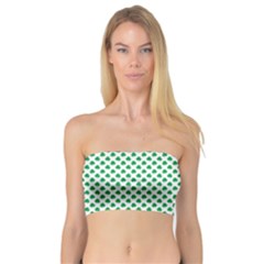 Green Shamrock Clover On White St  Patrick s Day Bandeau Top by PodArtist