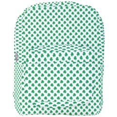 Green Shamrock Clover On White St  Patrick s Day Full Print Backpack by PodArtist