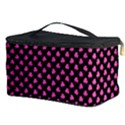 Small Hot Pink Irish Shamrock Clover on Black Cosmetic Storage Case View3