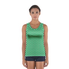  White Shamrocks On Green St  Patrick s Day Ireland Sport Tank Top  by PodArtist