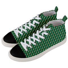 Irish Flag Green White Orange On Green St  Patrick s Day Ireland Men s Mid-top Canvas Sneakers by PodArtist