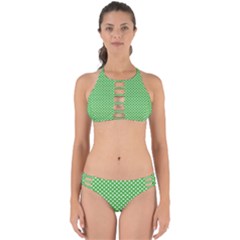 White Heart-shaped Clover On Green St  Patrick s Day Perfectly Cut Out Bikini Set by PodArtist