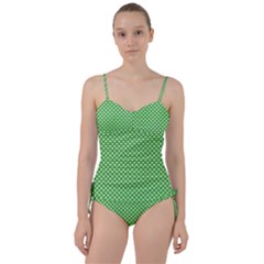 White Heart-shaped Clover On Green St  Patrick s Day Sweetheart Tankini Set by PodArtist