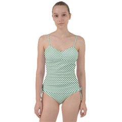 Green Heart-shaped Clover On White St  Patrick s Day Sweetheart Tankini Set by PodArtist