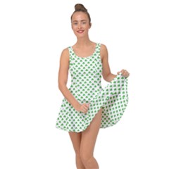 Green Heart-shaped Clover On White St  Patrick s Day Inside Out Dress