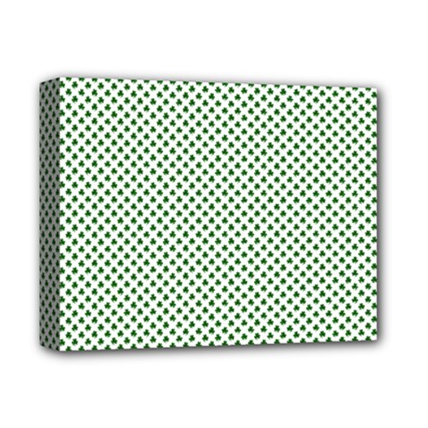 Shamrock 2-tone Green On White St Patrick’s Day Clover Deluxe Canvas 14  X 11  by PodArtist