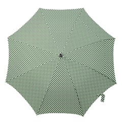 Shamrock 2-tone Green On White St Patrick’s Day Clover Hook Handle Umbrellas (small) by PodArtist