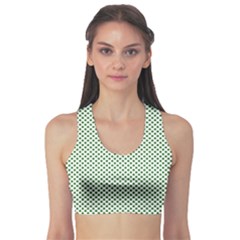 Shamrock 2-tone Green On White St Patrick’s Day Clover Sports Bra by PodArtist