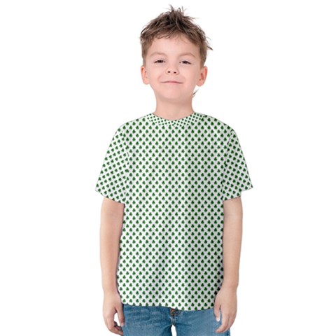 Shamrock 2-tone Green On White St Patrick’s Day Clover Kids  Cotton Tee by PodArtist