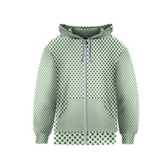 Shamrock 2-tone Green On White St Patrick’s Day Clover Kids  Zipper Hoodie by PodArtist