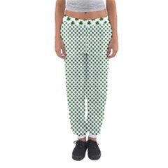 Shamrock 2-tone Green On White St Patrick’s Day Clover Women s Jogger Sweatpants by PodArtist